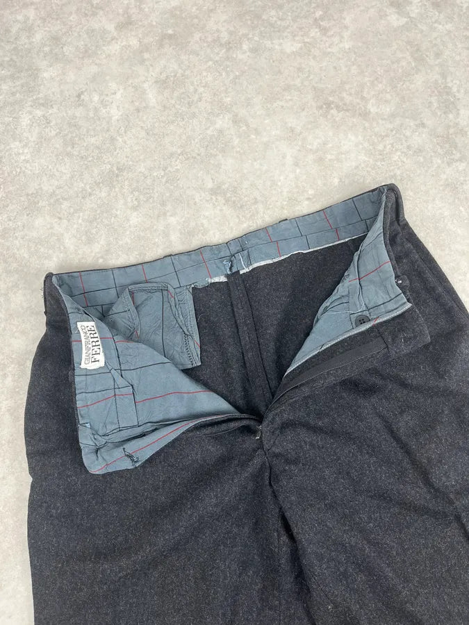 2000s Gianfranco Ferré Dark Grey Wool Tailored Pants eRWvHpP 5