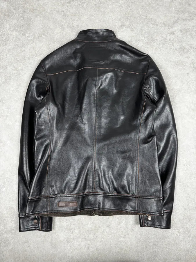 2000s Gianfranco Ferré Black & Dark Brown Eco Leather jacket wEyfRAf 3