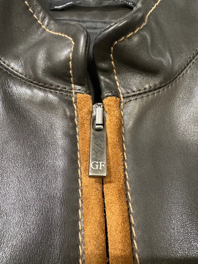 2000s Gianfranco Ferré Futuristic Biker Black Leather Jacket (M) MWeudNR 8