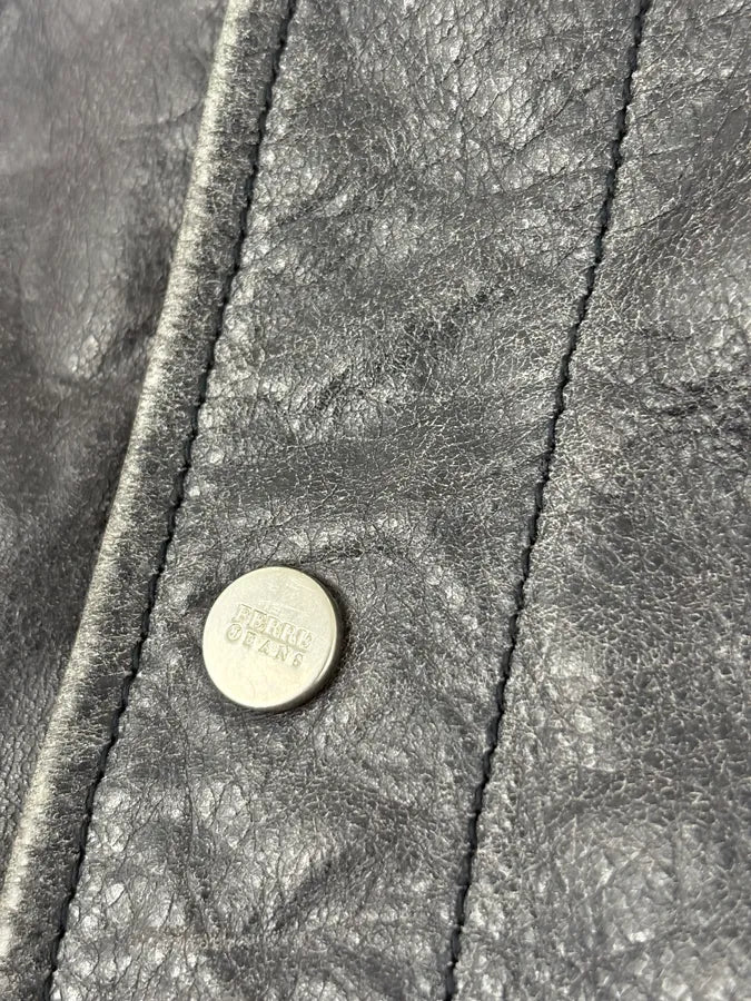 2000s Gianfranco Ferré Grey Leather Trucker Jacket pGQpVba 6