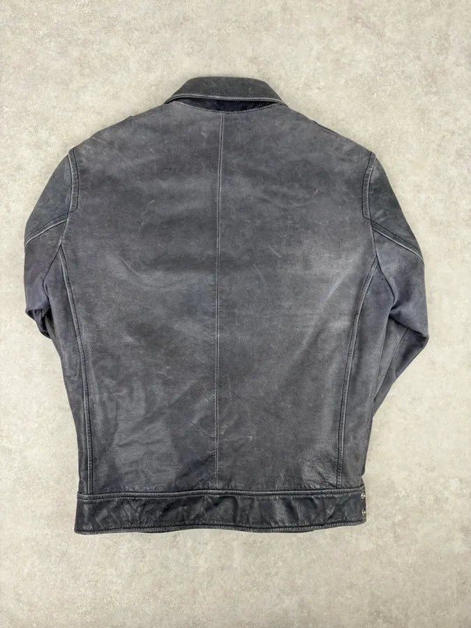 2000s Gianfranco Ferré Grey Leather Trucker Jacket pGQpVba 4