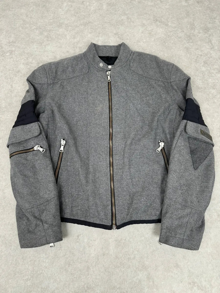 2000s Gianfranco Ferré Grey Wool Zip-up Jacket BReEBmy 0