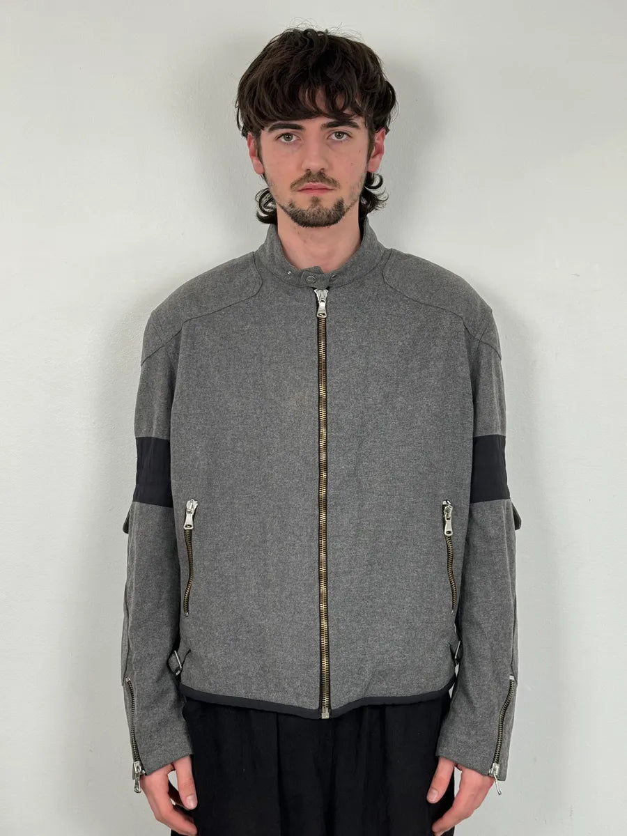 2000s Gianfranco Ferré Grey Wool Zip-up Jacket BReEBmy 1