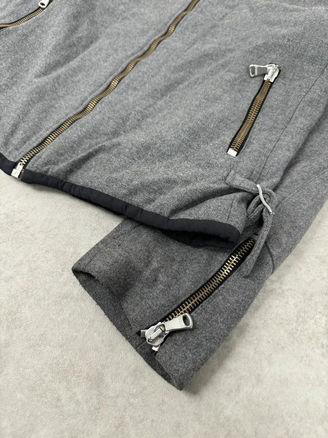 2000s Gianfranco Ferré Grey Wool Zip-up Jacket BReEBmy 5