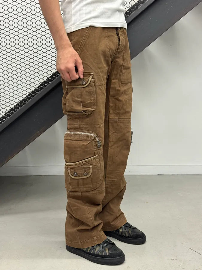2000s Gianfranco Ferré Multi-Pocket Camel Cargo Pants BZglEcf 1
