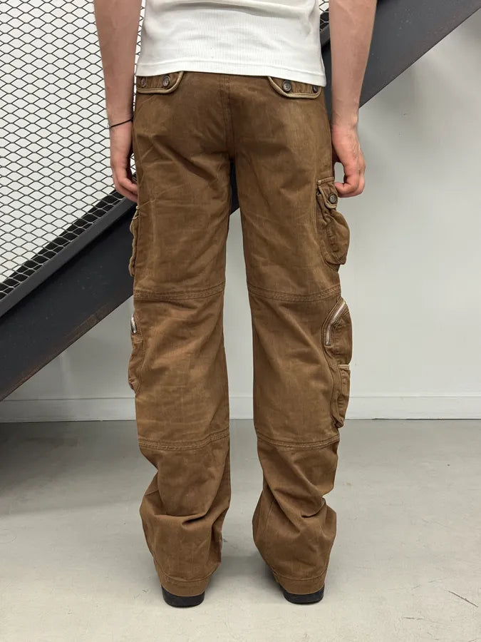 2000s Gianfranco Ferré Multi-Pocket Camel Cargo Pants BZglEcf 2