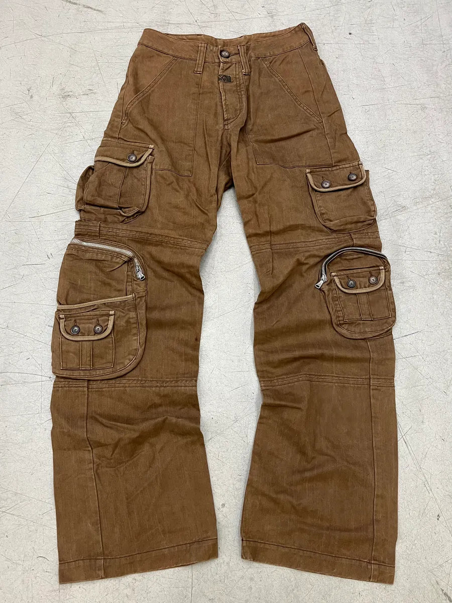 2000s Gianfranco Ferré Multi-Pocket Camel Cargo Pants BZglEcf 3
