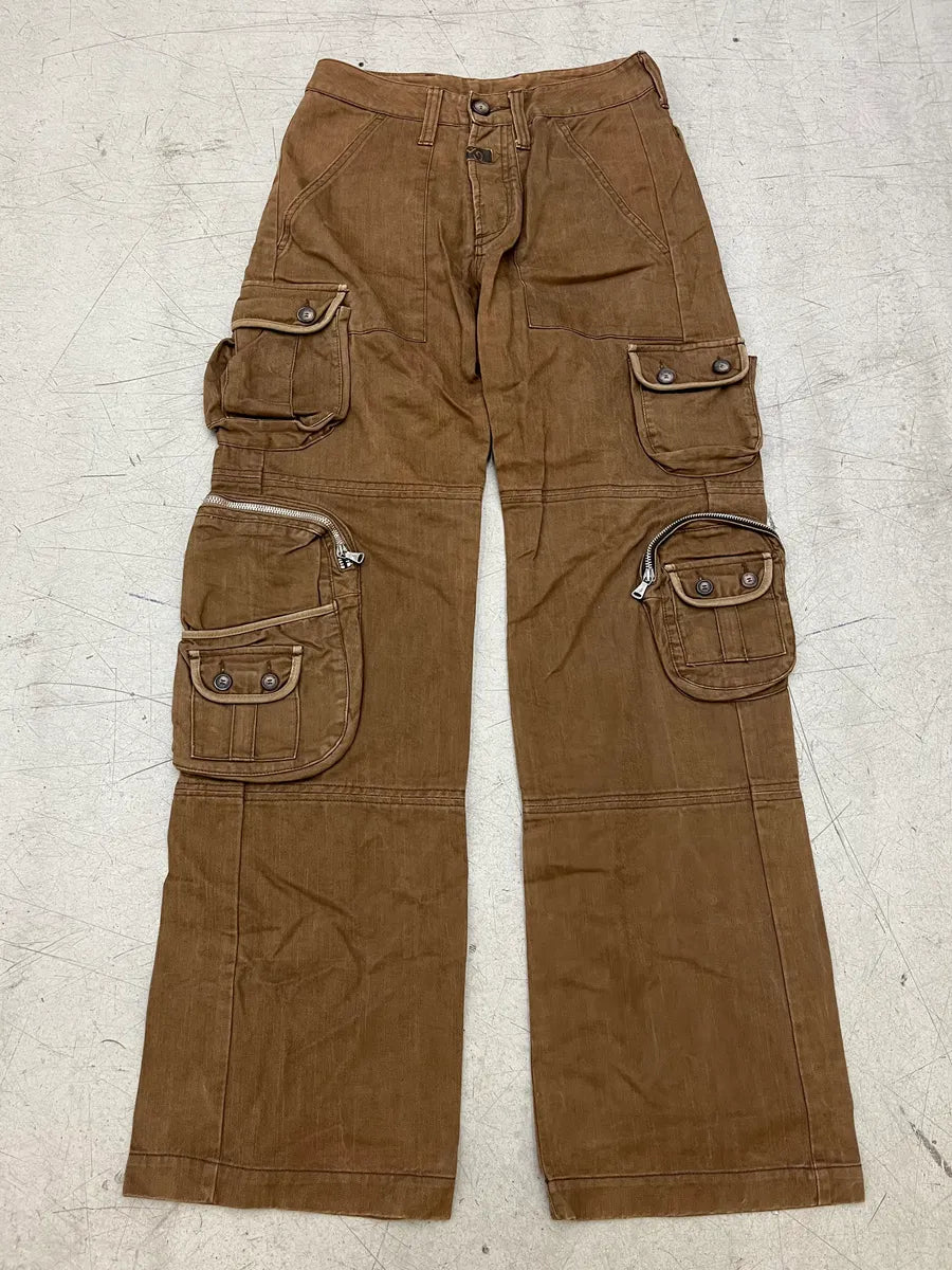 2000s Gianfranco Ferré Multi-Pocket Camel Cargo Pants BZglEcf 4