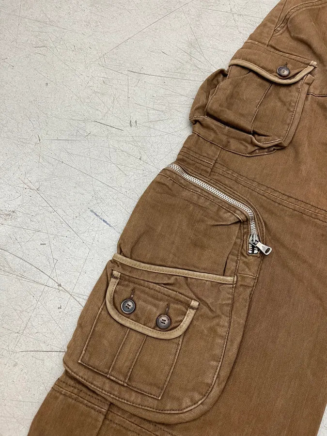 2000s Gianfranco Ferré Multi-Pocket Camel Cargo Pants BZglEcf 6
