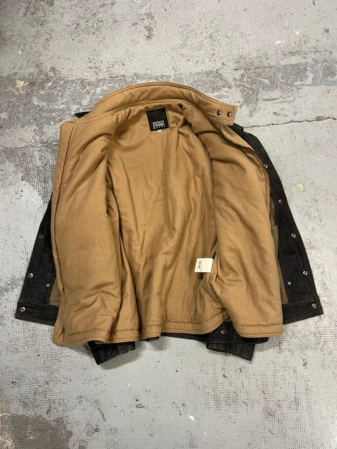 2000s Gianfranco Ferré Navy Brut Layered 2 in 1 Denim Jacket veLmPEZ 11