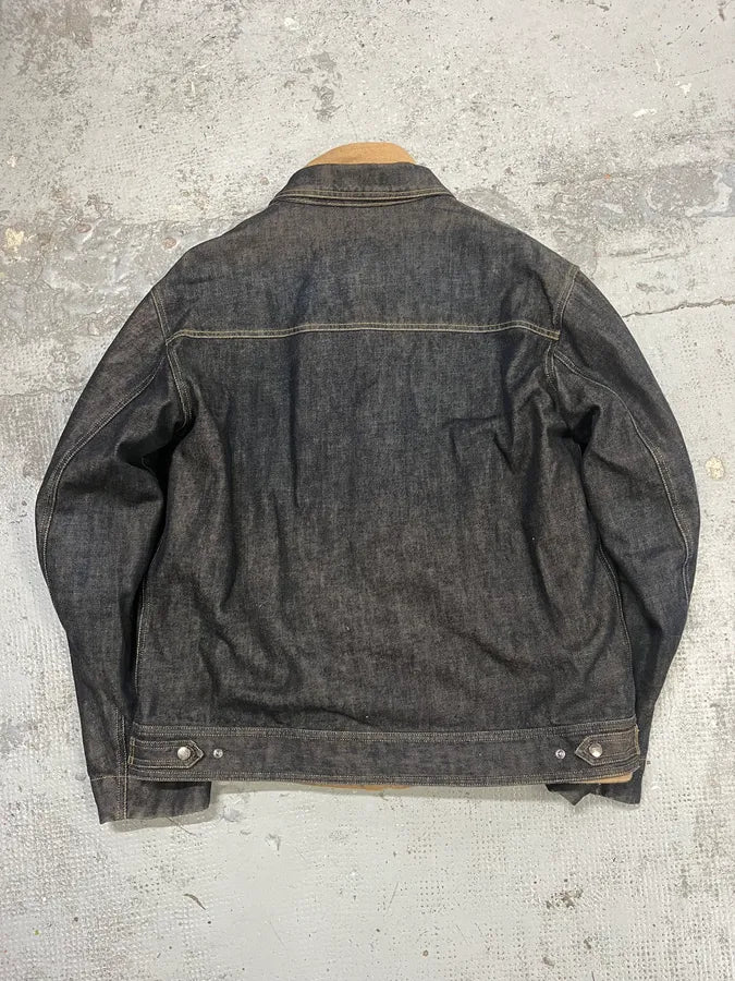 2000s Gianfranco Ferré Navy Brut Layered 2 in 1 Denim Jacket veLmPEZ 9