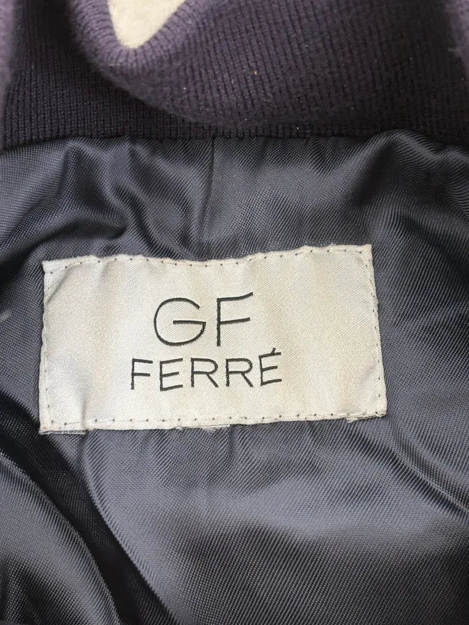 AW2011 Gianfranco Ferré Navy Suede & Black Leather Bomber Jacket oPXgIDF 11
