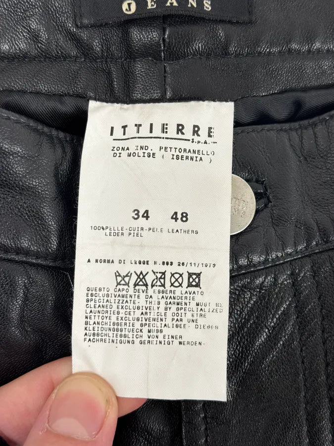 2000s Gianfranco Ferré Premium Black Biker Leather Pants WAzHVlv 10