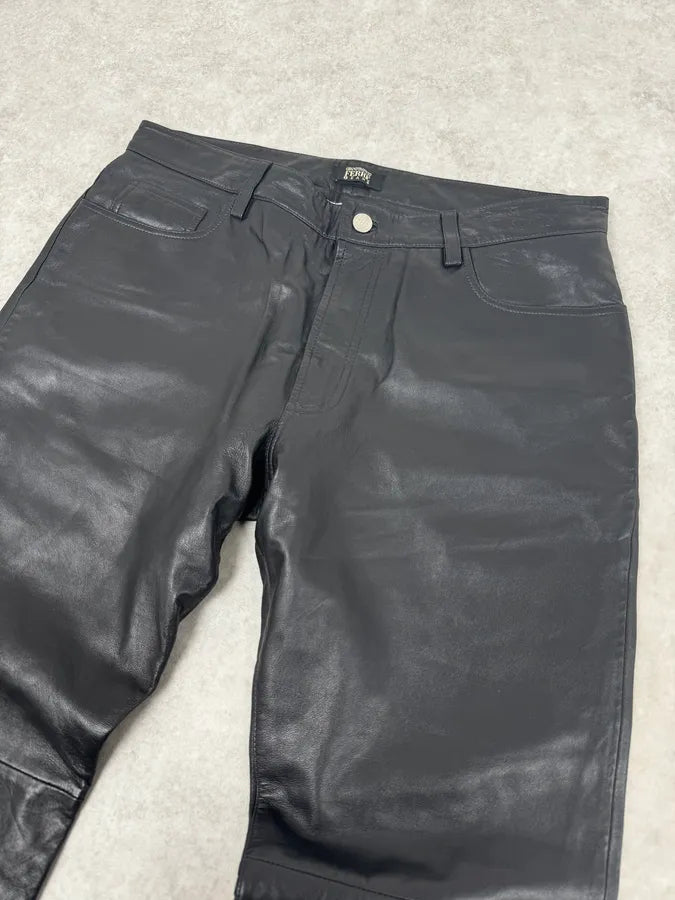 2000s Gianfranco Ferré Premium Black Biker Leather Pants WAzHVlv 5