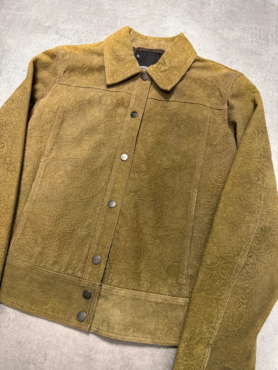2000s Gianfranco Ferré Prestige Patern Suede Leather Jacket qsegBPm 1