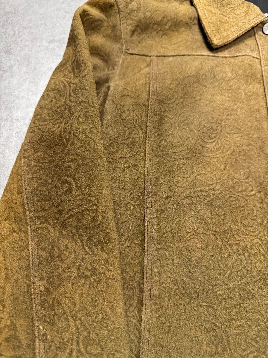 2000s Gianfranco Ferré Prestige Patern Suede Leather Jacket qsegBPm 2