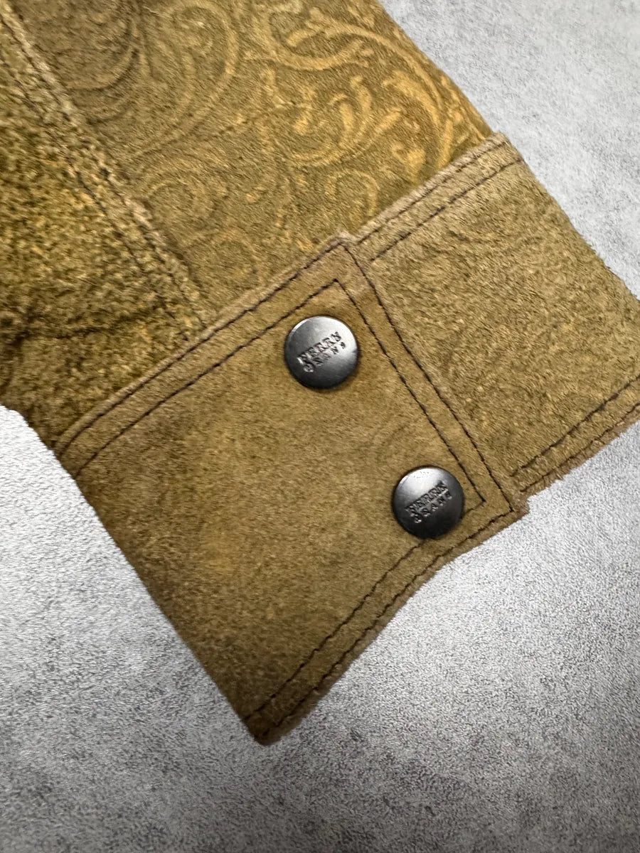 2000s Gianfranco Ferré Prestige Patern Suede Leather Jacket qsegBPm 3