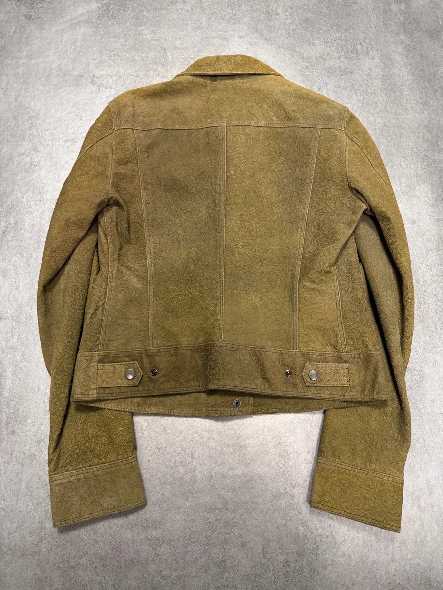 2000s Gianfranco Ferré Prestige Patern Suede Leather Jacket qsegBPm 4