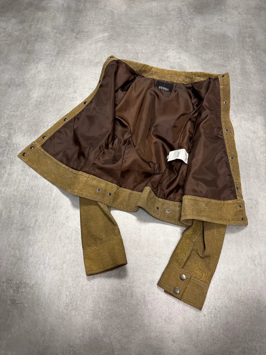 2000s Gianfranco Ferré Prestige Patern Suede Leather Jacket qsegBPm 6