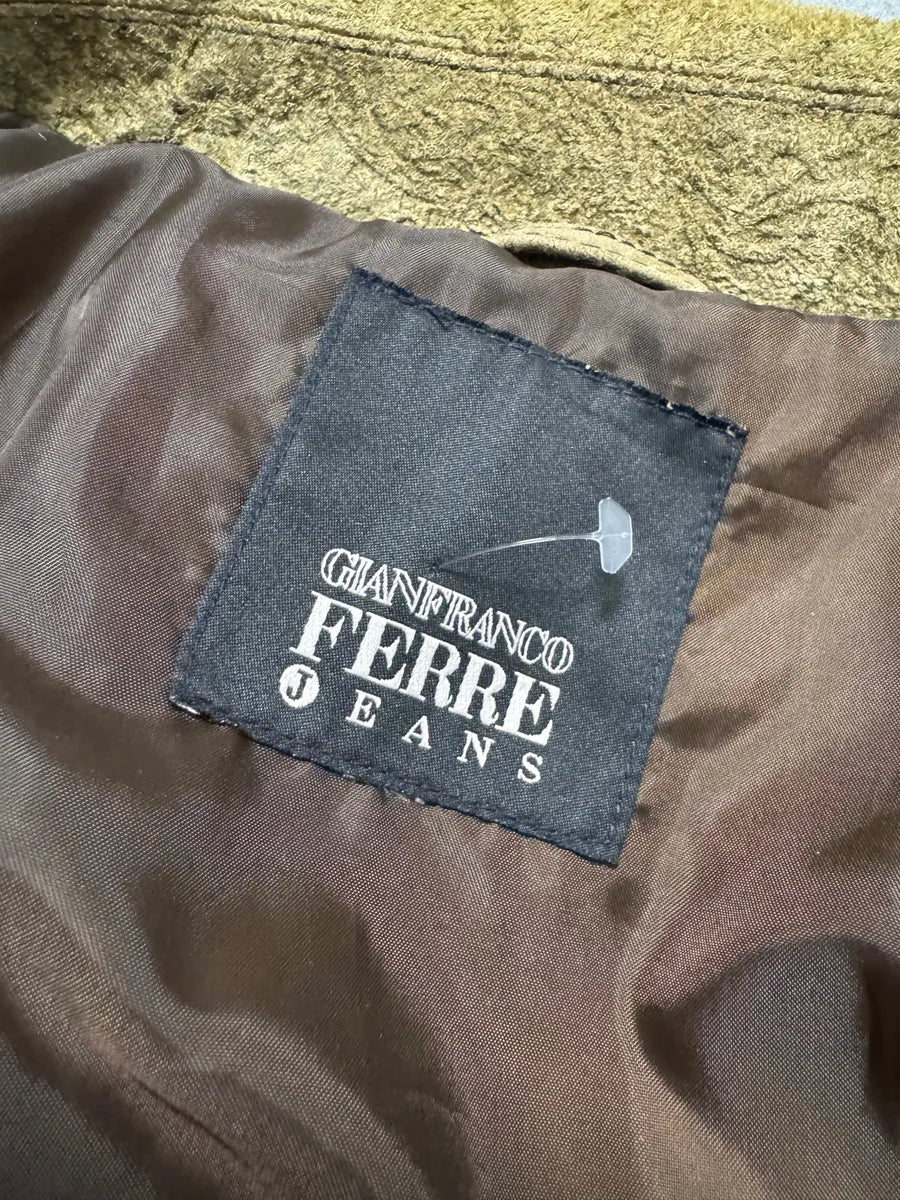 2000s Gianfranco Ferré Prestige Patern Suede Leather Jacket qsegBPm 7