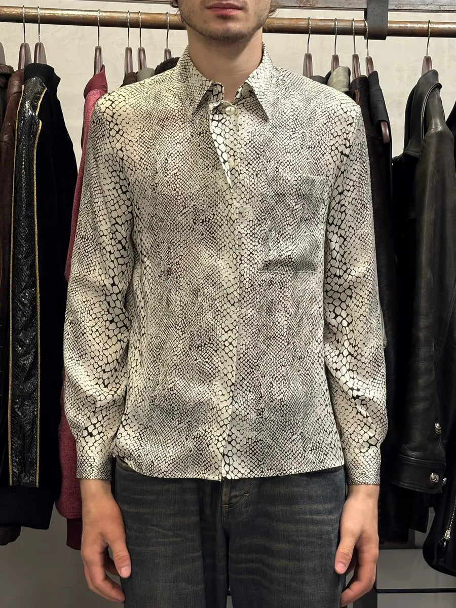 2000s Gianfranco Ferré White Reptile Exotic Shirt VEtqAqa 1
