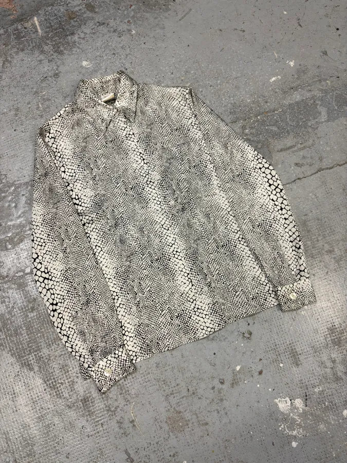 2000s Gianfranco Ferré White Reptile Exotic Shirt VEtqAqa 3