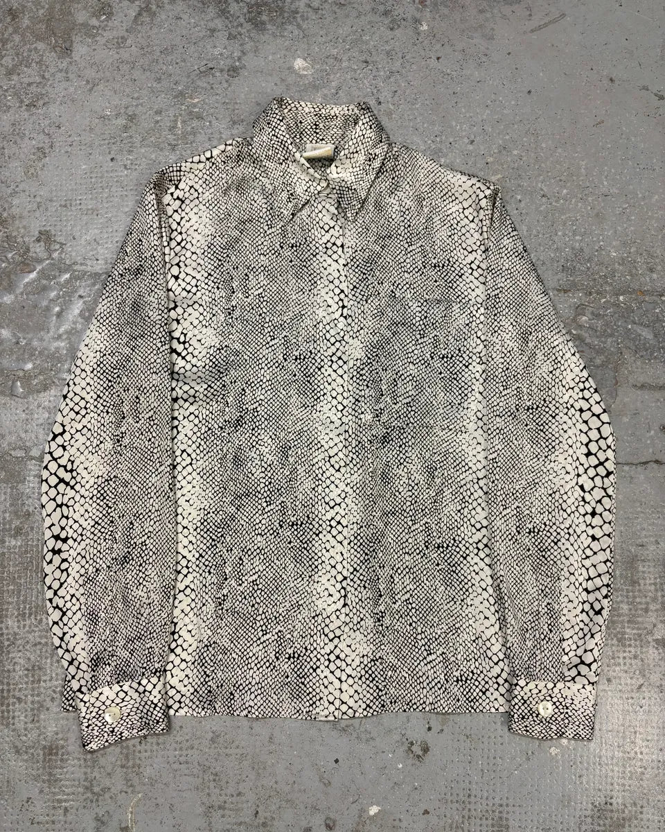 2000s Gianfranco Ferré White Reptile Exotic Shirt VEtqAqa 0