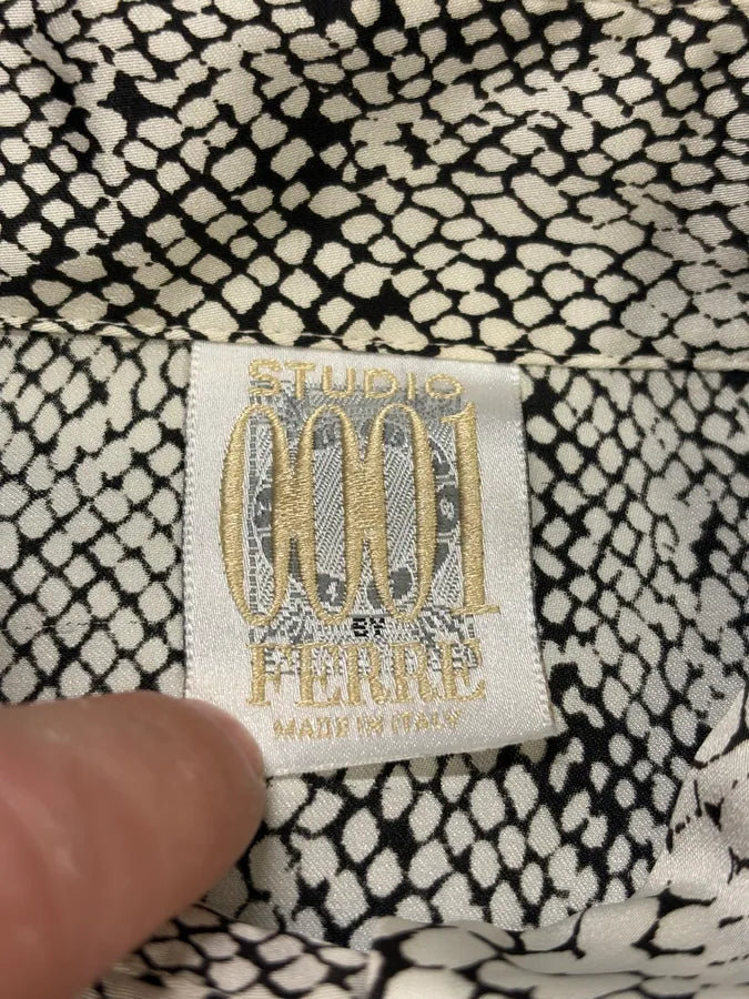2000s Gianfranco Ferré White Reptile Exotic Shirt VEtqAqa 7