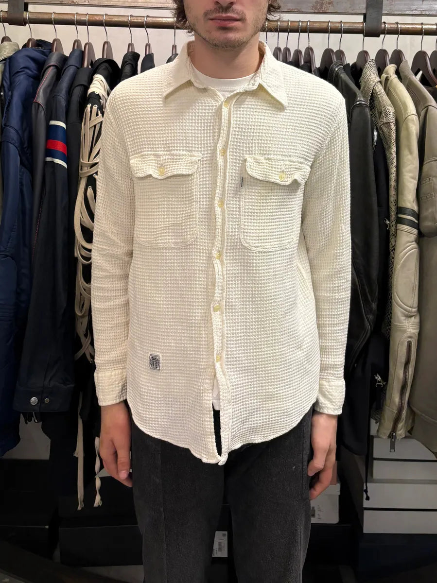2000s Gianfranco Ferré White Waffle Shirt xHNagOs 1