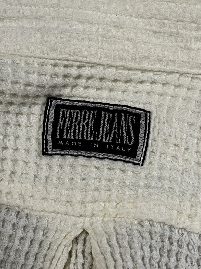 2000s Gianfranco Ferré White Waffle Shirt xHNagOs 9