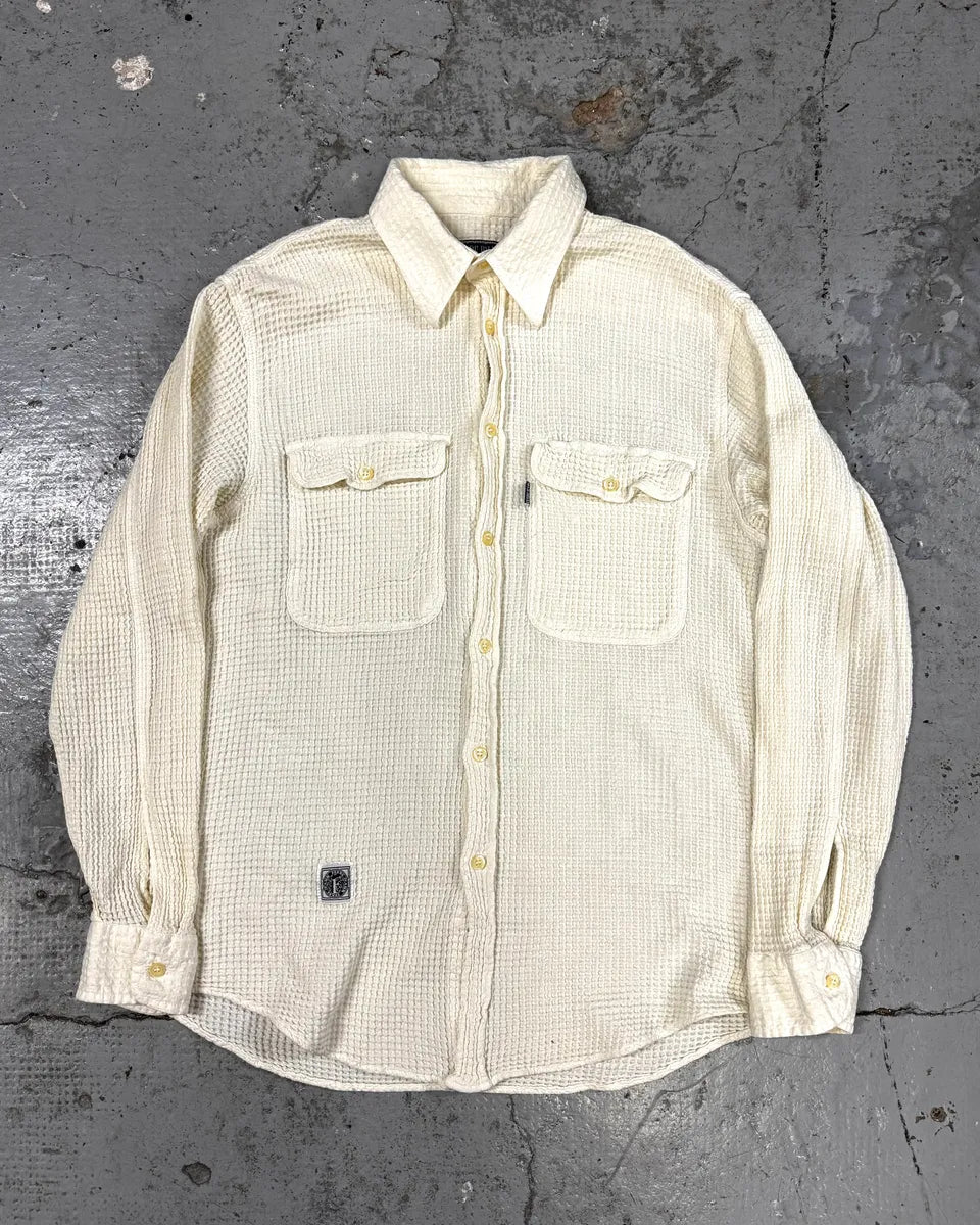 2000s Gianfranco Ferré White Waffle Shirt xHNagOs 0