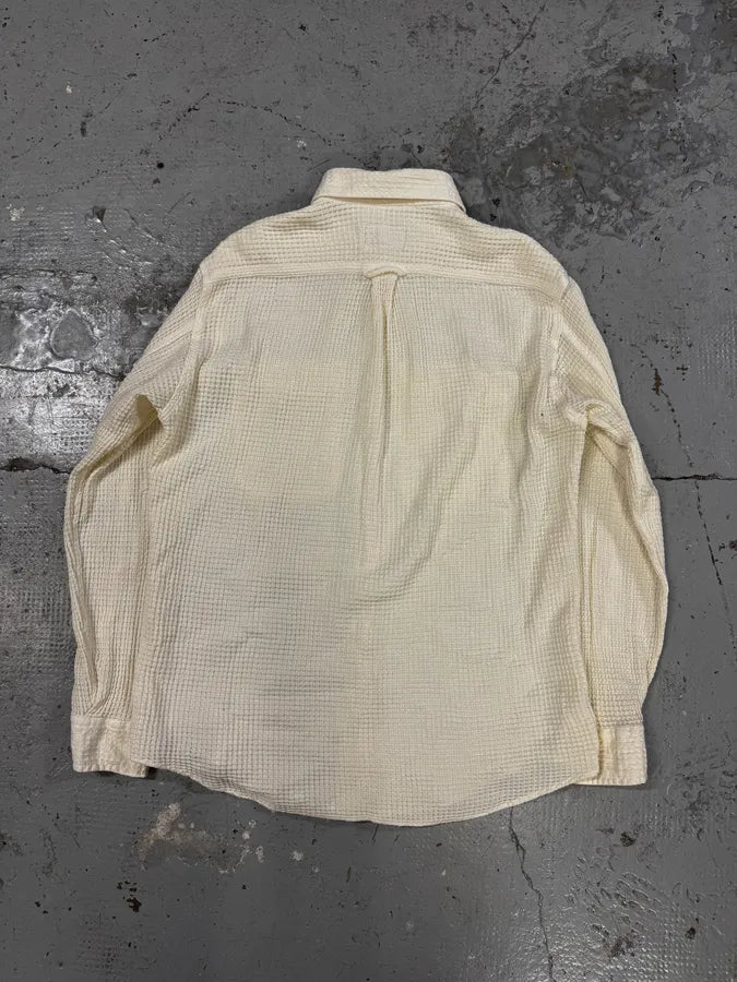 2000s Gianfranco Ferré White Waffle Shirt xHNagOs 3