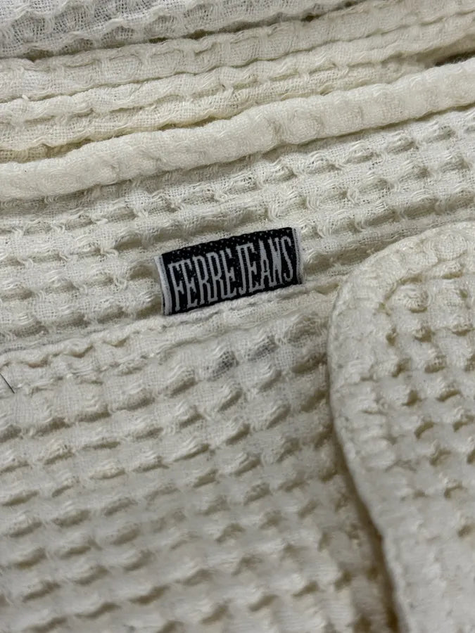 2000s Gianfranco Ferré White Waffle Shirt xHNagOs 8