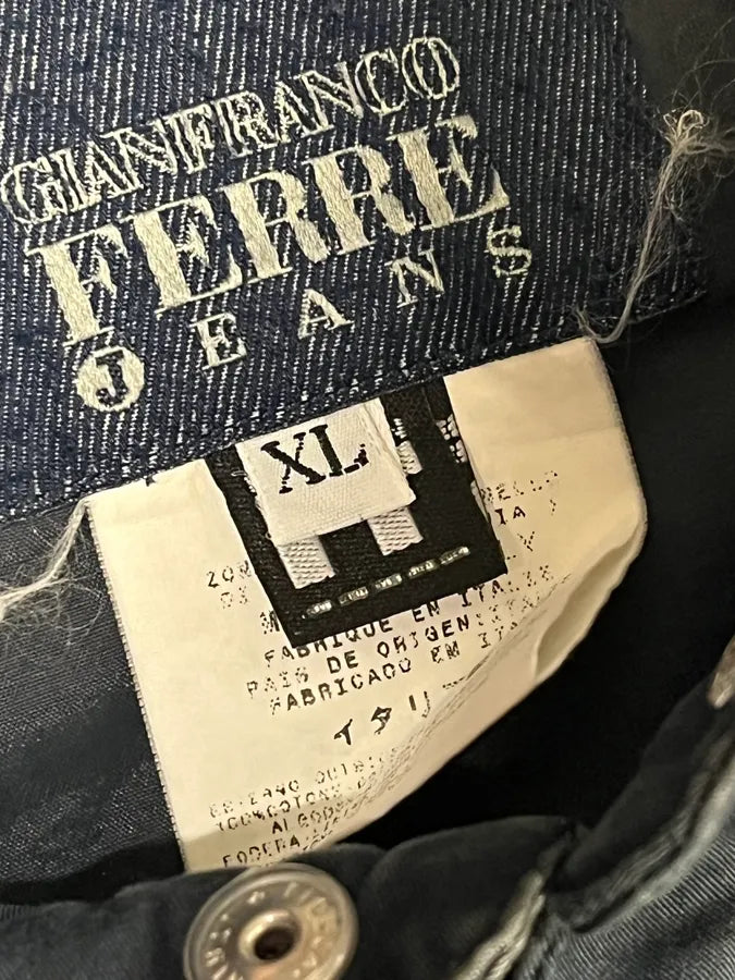 2000s Gianfranco Ferré Buttoned Navy Minimalist Jacket hETufhR 6