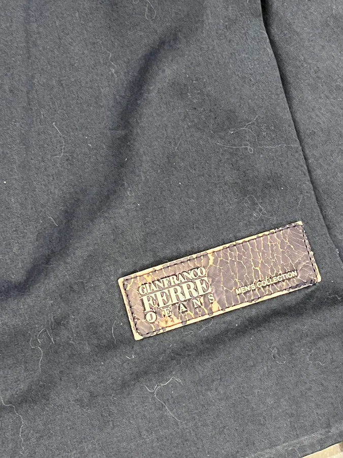 2000s Gianfranco Ferré Buttoned Navy Minimalist Jacket hETufhR 7