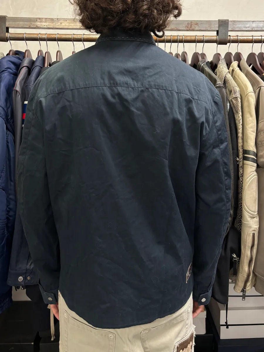 2000s Gianfranco Ferré Buttoned Navy Minimalist Jacket hETufhR 2