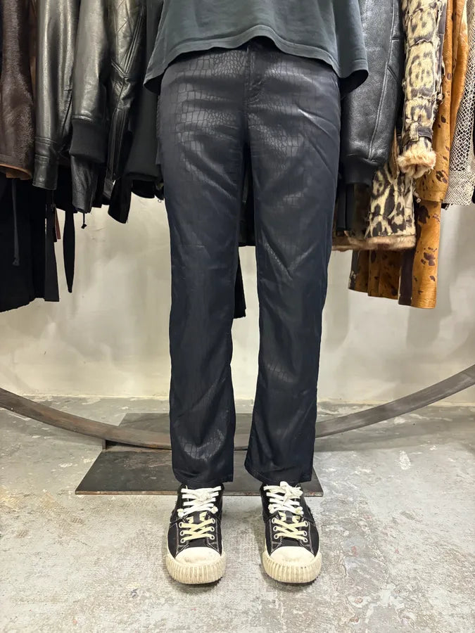 2000s Gianfranco Ferre Black Crocodile Effect Obscure Pants CTNZZvi 1