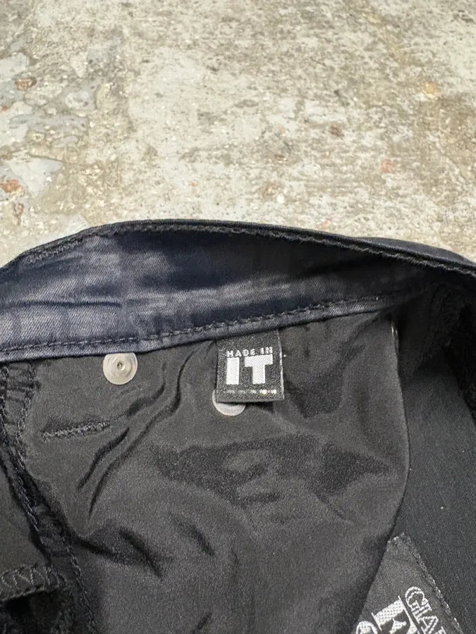 2000s Gianfranco Ferre Black Crocodile Effect Obscure Pants CTNZZvi 13