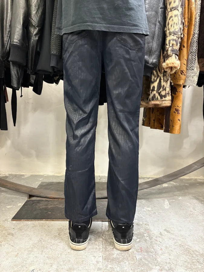 2000s Gianfranco Ferre Black Crocodile Effect Obscure Pants CTNZZvi 3
