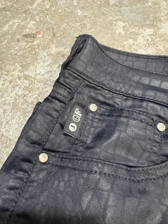 2000s Gianfranco Ferre Black Crocodile Effect Obscure Pants CTNZZvi 9