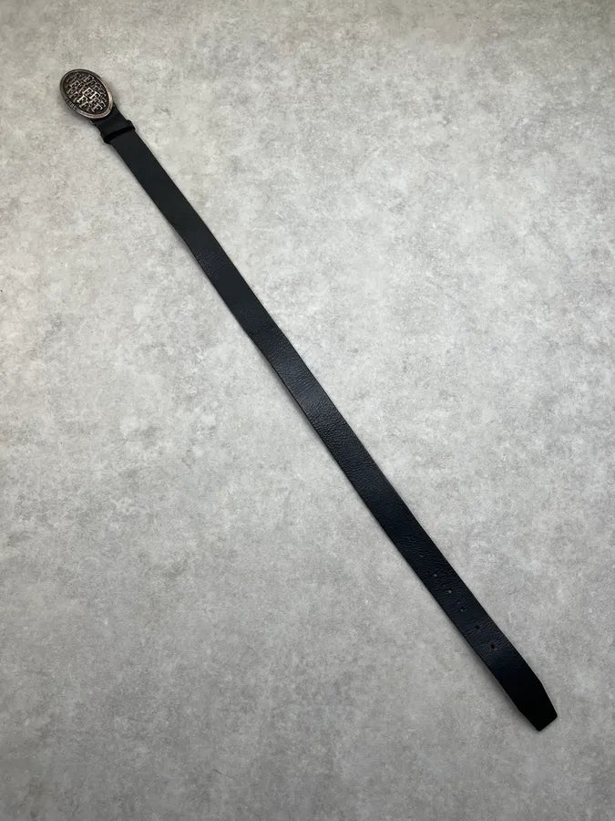 2000s Gianfranco Ferre Black Leather Signature Logo Belt JXaJgeQ 7