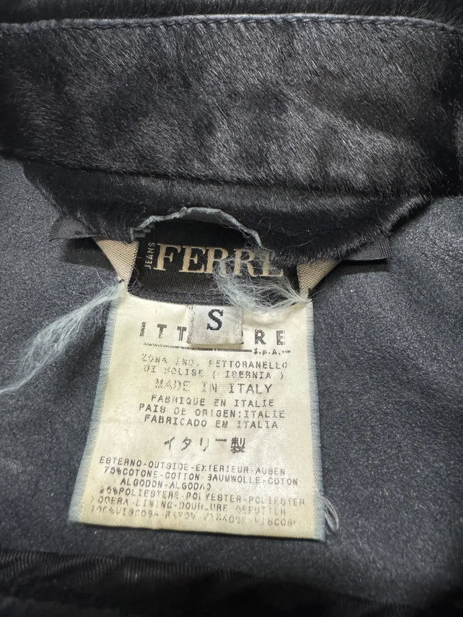 2000s Gianfranco Ferre Black Pony Hair Leather Jacket cBpMZsw 12