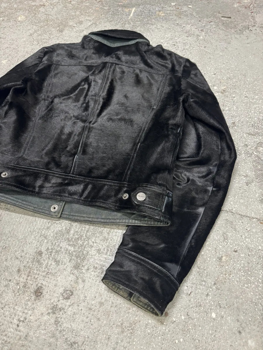 2000s Gianfranco Ferre Black Pony Hair Leather Jacket cBpMZsw 11