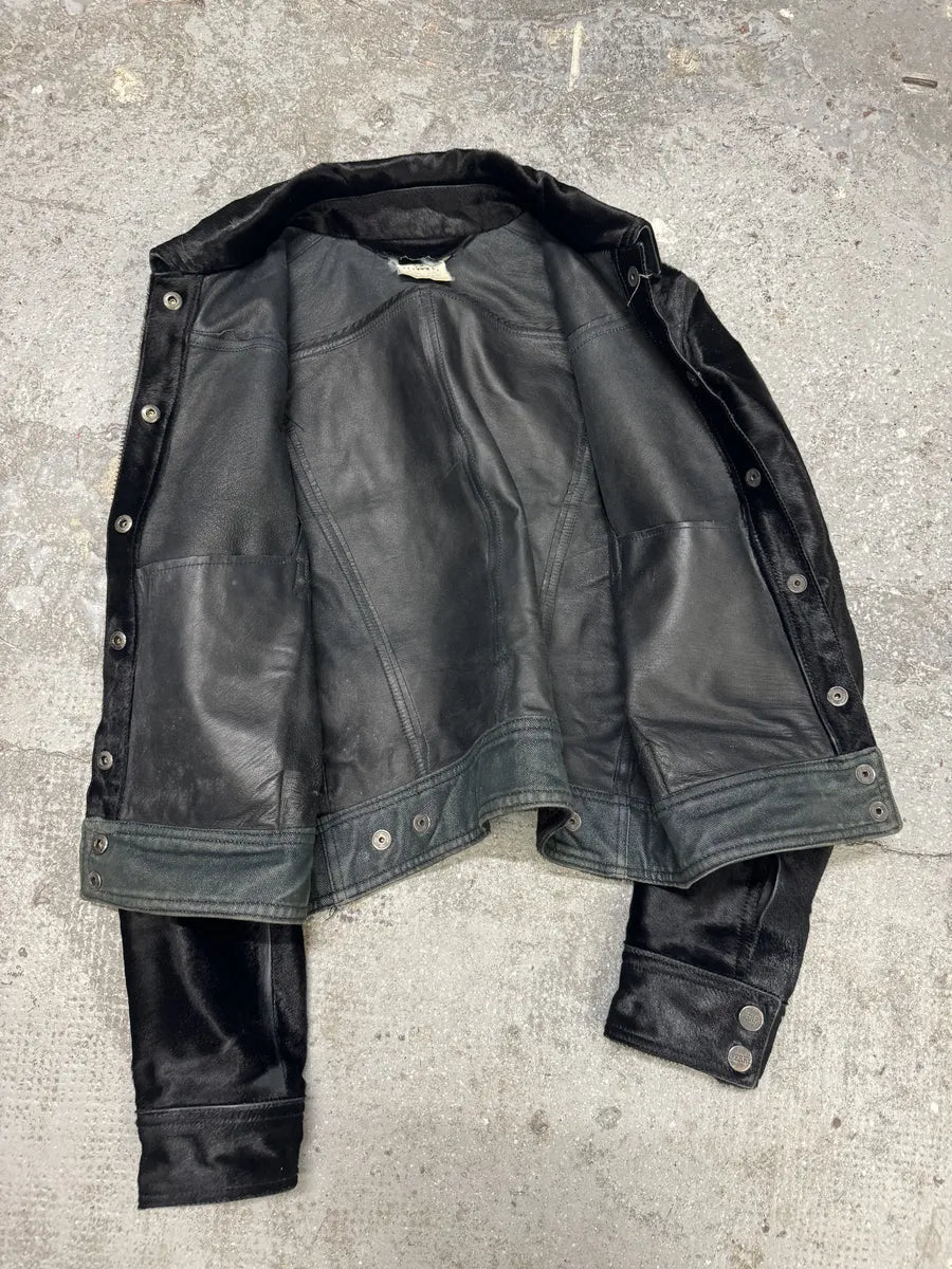 2000s Gianfranco Ferre Black Pony Hair Leather Jacket cBpMZsw 10