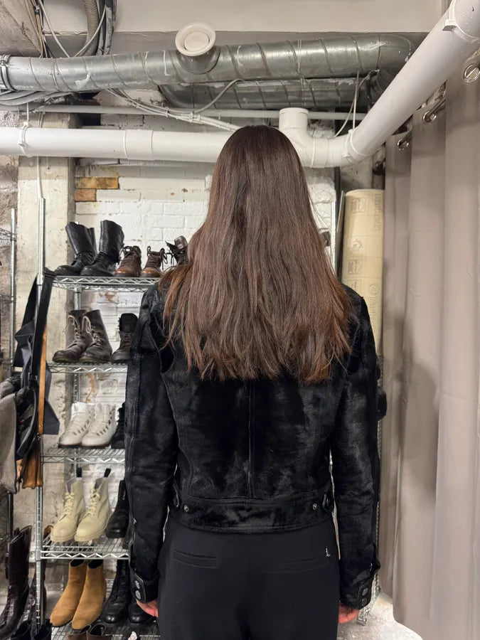 2000s Gianfranco Ferre Black Pony Hair Leather Jacket cBpMZsw 3