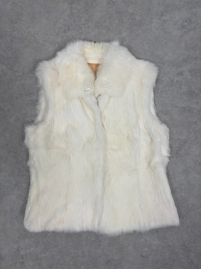 2000s Gianfranco Ferre White Fur Vest NuGoRce 3