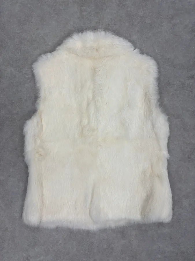 2000s Gianfranco Ferre White Fur Vest NuGoRce 5
