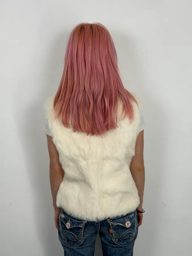 2000s Gianfranco Ferre White Fur Vest NuGoRce 1