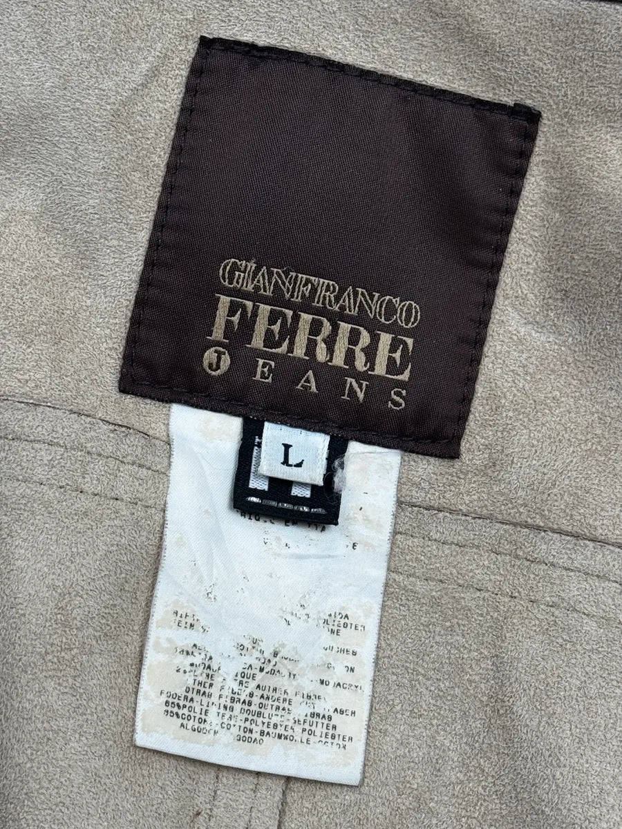 2000s Gianfranco Ferré Dark Brown Leather Detachable Faux Fur Collar Leather Jacket hJuvFHWs 14