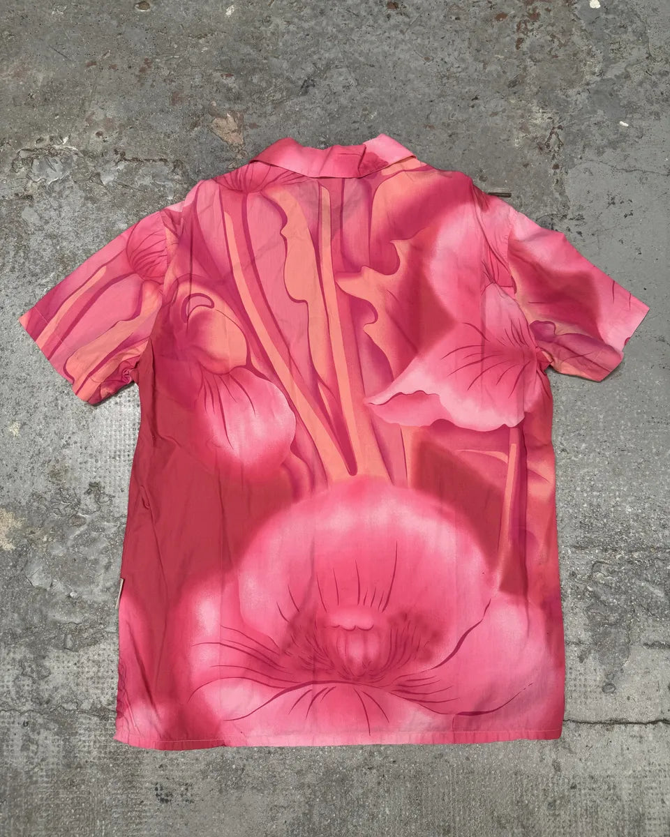2000s Gianfranco Ferre Flowers Pink Short Sleeves Positive Shirt mpNowQW 1
